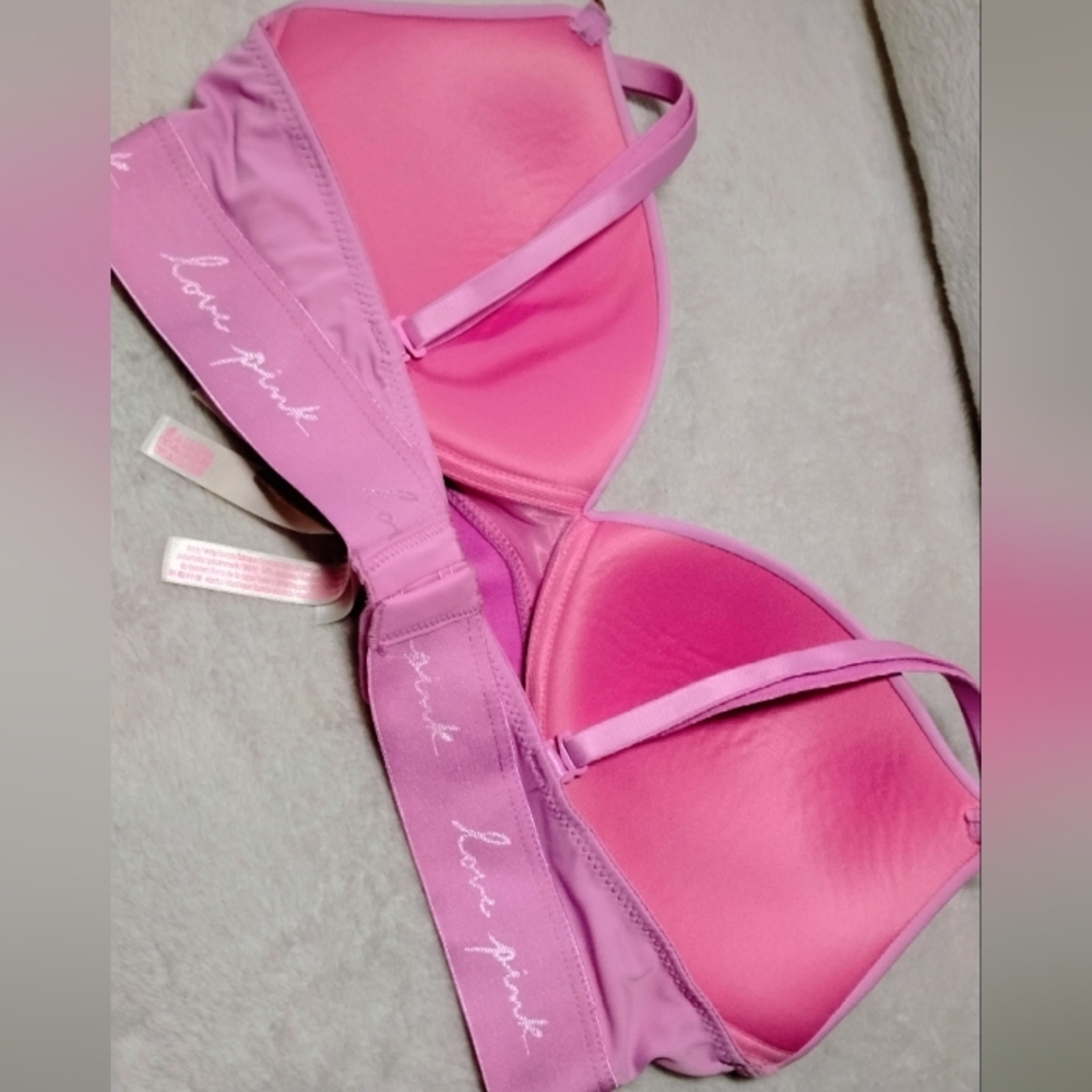 PINK Victoria's Secret Love Pink Bra - Bubblegum Pink - Picture 2 of 9